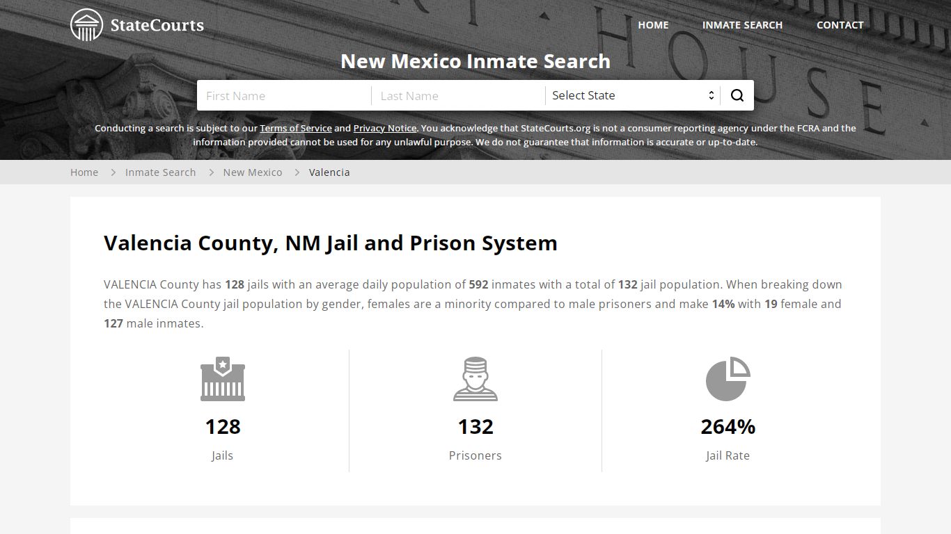 Valencia County, NM Inmate Search - StateCourts