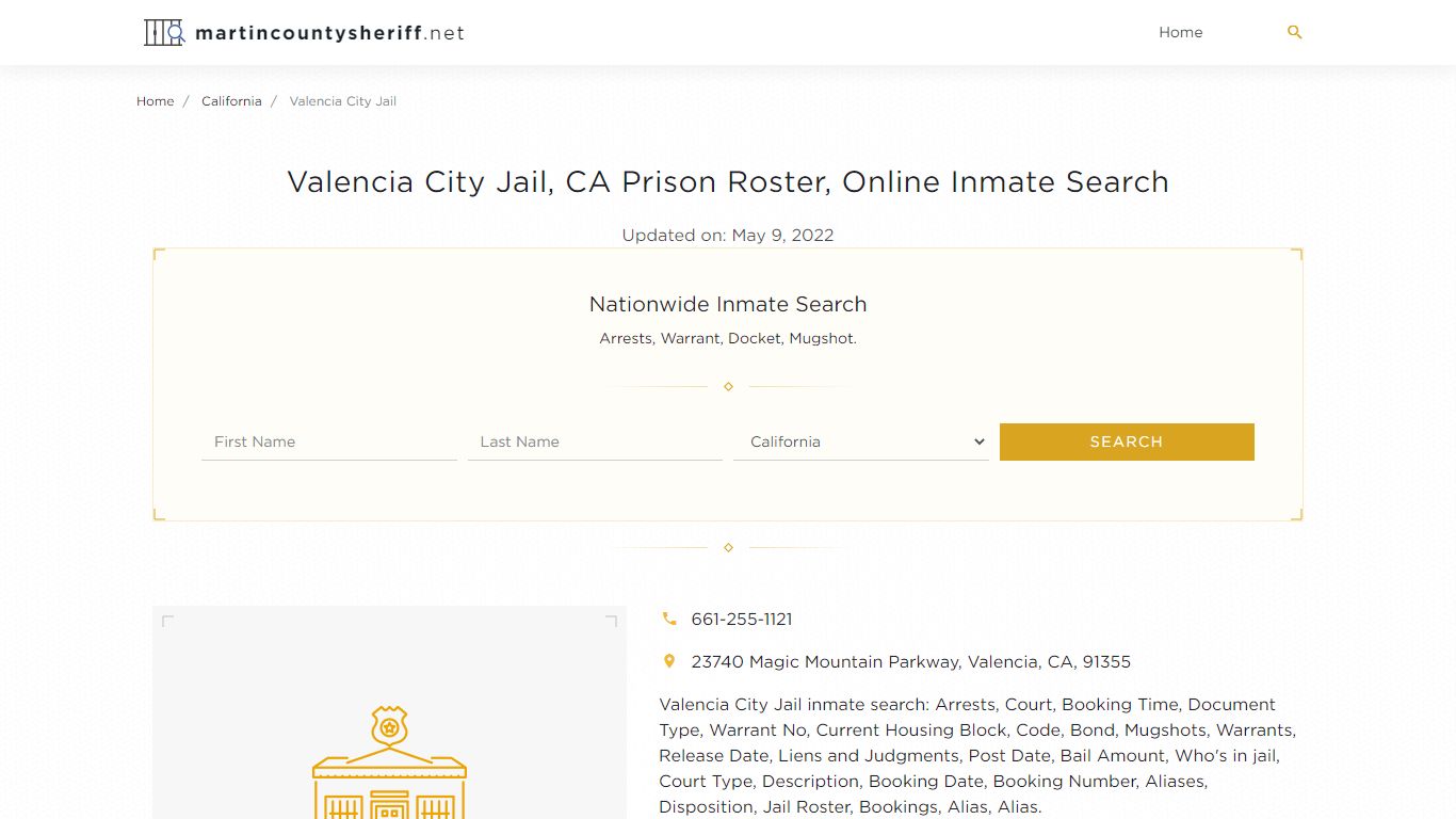 Valencia City Jail, CA Prison Roster, Online Inmate Search ...